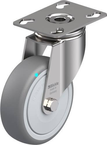 Blickle Lenkrolle LKPXA-TPA 101KFD aus Edelstahl in Silber und Grau mit 100 mm Rad-Durchmesser und einer Tragfähigkeit von max. 110 kg - Bild 1