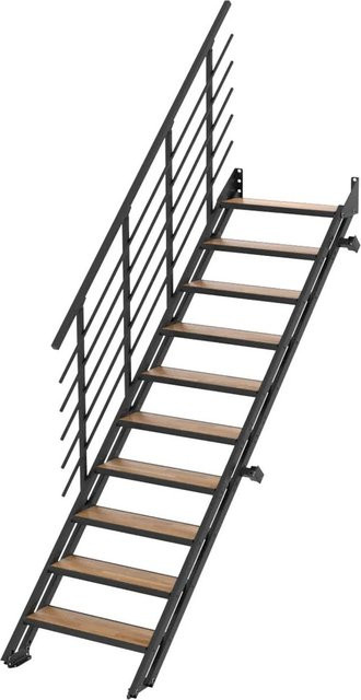 Minka Raumspartreppe Flex Hybrid mit 10 Stufen in Schwarz und Eiche Holzoptik - Bild 1