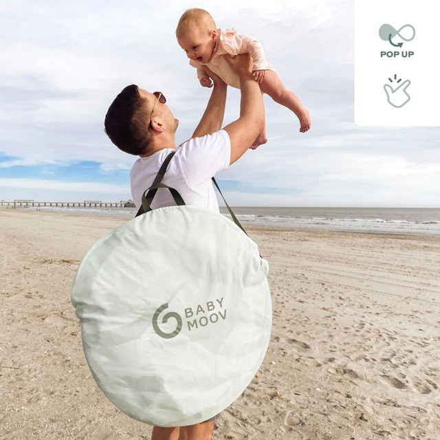 Babymoov Strandmuschel Moov & Protect mit UV-Schutz 50+ in Silver Green - Bild 1