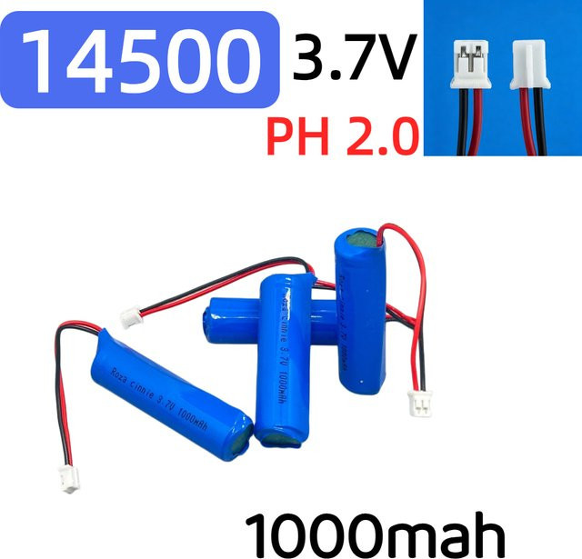 Roza Cinnie Li-Ionen-Akku 14500 3,7V 1000mAh mit PH2.0-Stecker in Blau - Bild 1