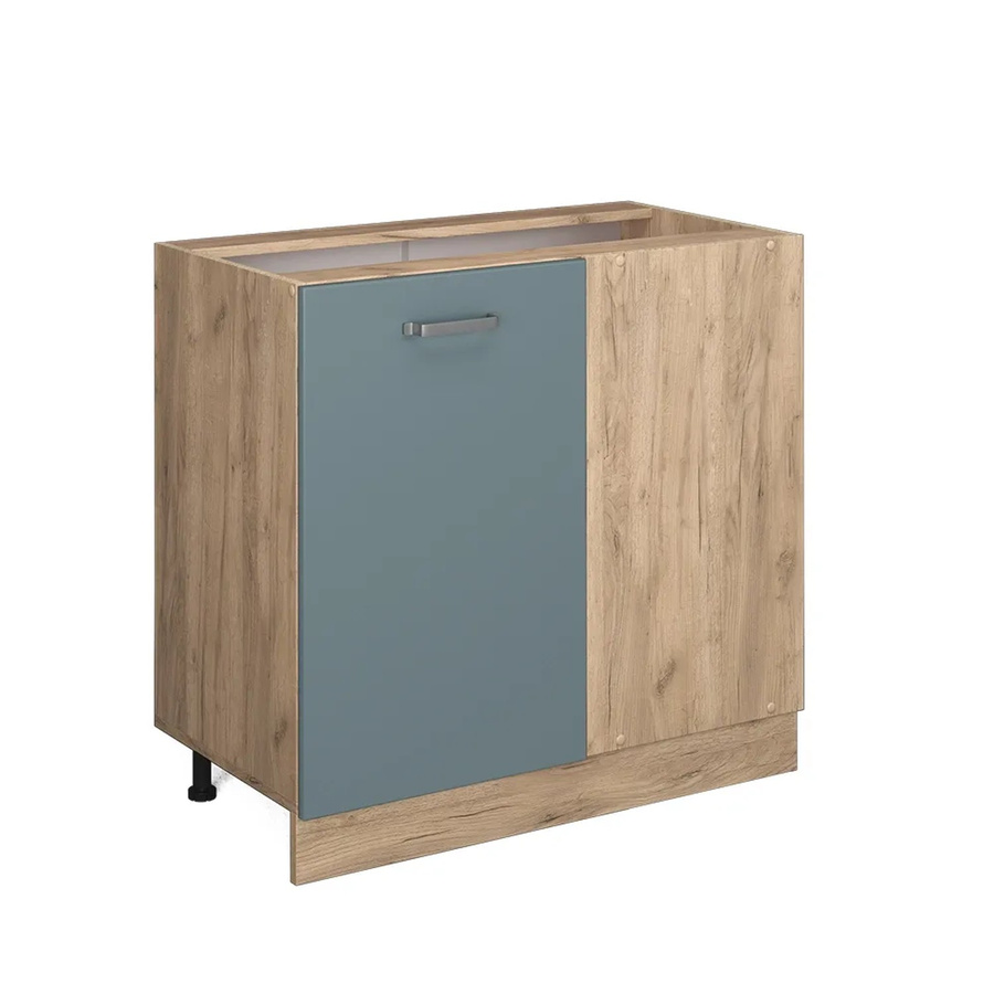 Vicco Eckunterschrank R-Line Küchenschrank in Blau-Grau und Solid Eiche, modern - Bild 3