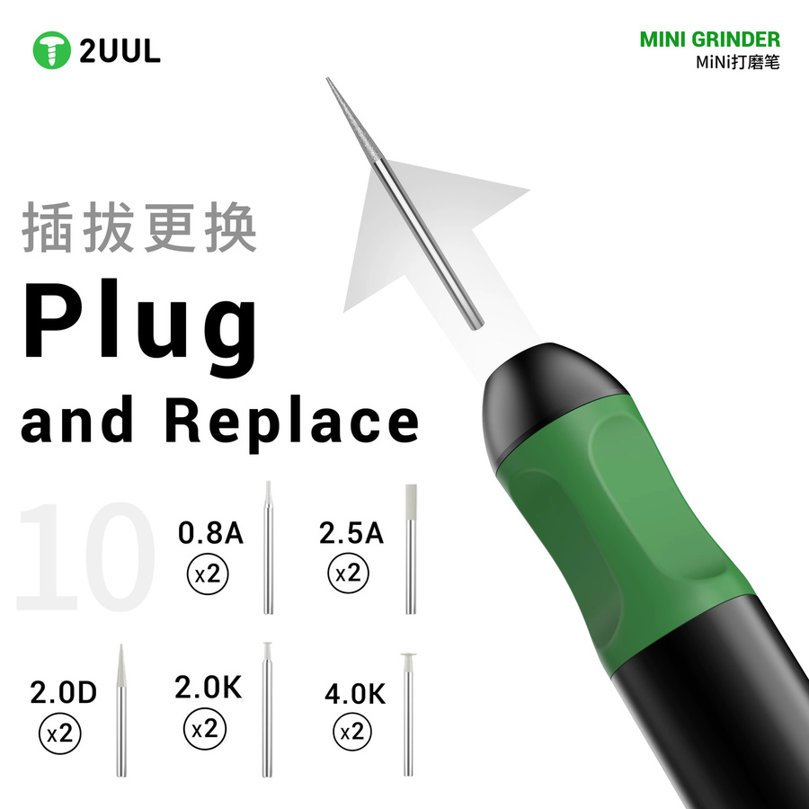 2UUL DA86 MINI GRINDER Wiederaufladbarer Polierstift Cordless Drehwerkzeug U8 Bohrer für Präzisionsreparaturen am Handy - Bild 2