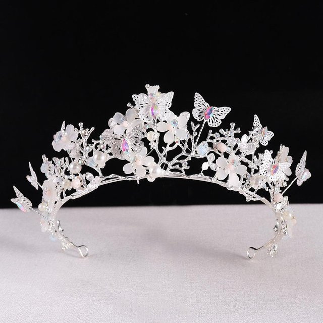 DIEZI Diadem, Kristallperlenkrone, Schmetterling, Damen - Bild 1