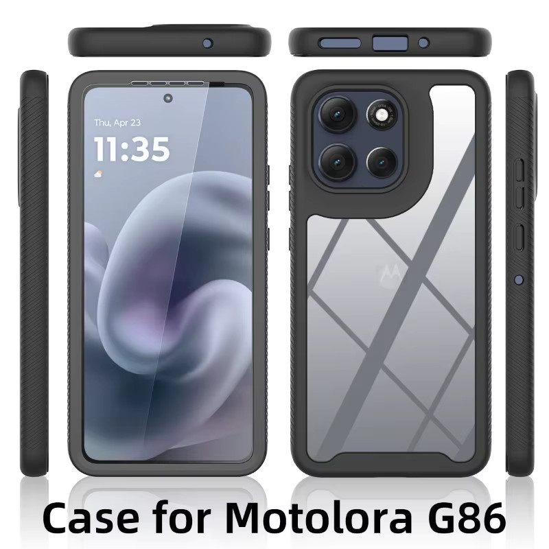 Transparente TPU-Rahmen-Klarsichthülle mit integriertem Displayschutz für Motorola G86 G56 G15 G05 G35 G55 G54 G84 G24 G14 G04S G53 G23 G13 - Bild 2