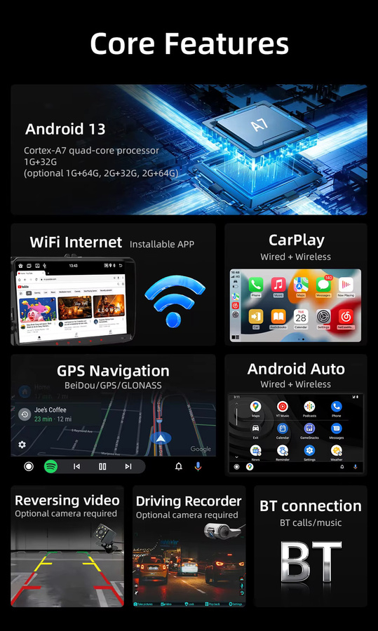 BQCC Android 13 Auto Navigationssystem mit 9 Zoll Display, Octa Core, 4G, WiFi und GPS für Volkswagen VW CC Passat B7 Polo Golf 5 6 Jetta MK5 MK6, Schwarz - Bild 6