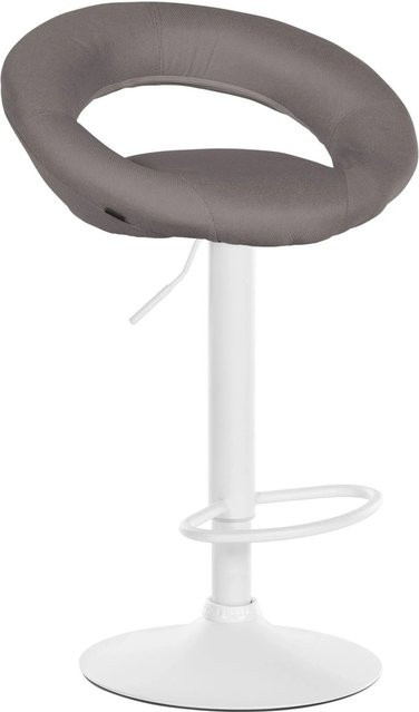 DELUKE Barhocker MEKIM höhenverstellbarer Barstuhl mit Lehne und Drehsitz in Grau, B/T/H: 52 x 47 x 77 cm - Bild 1