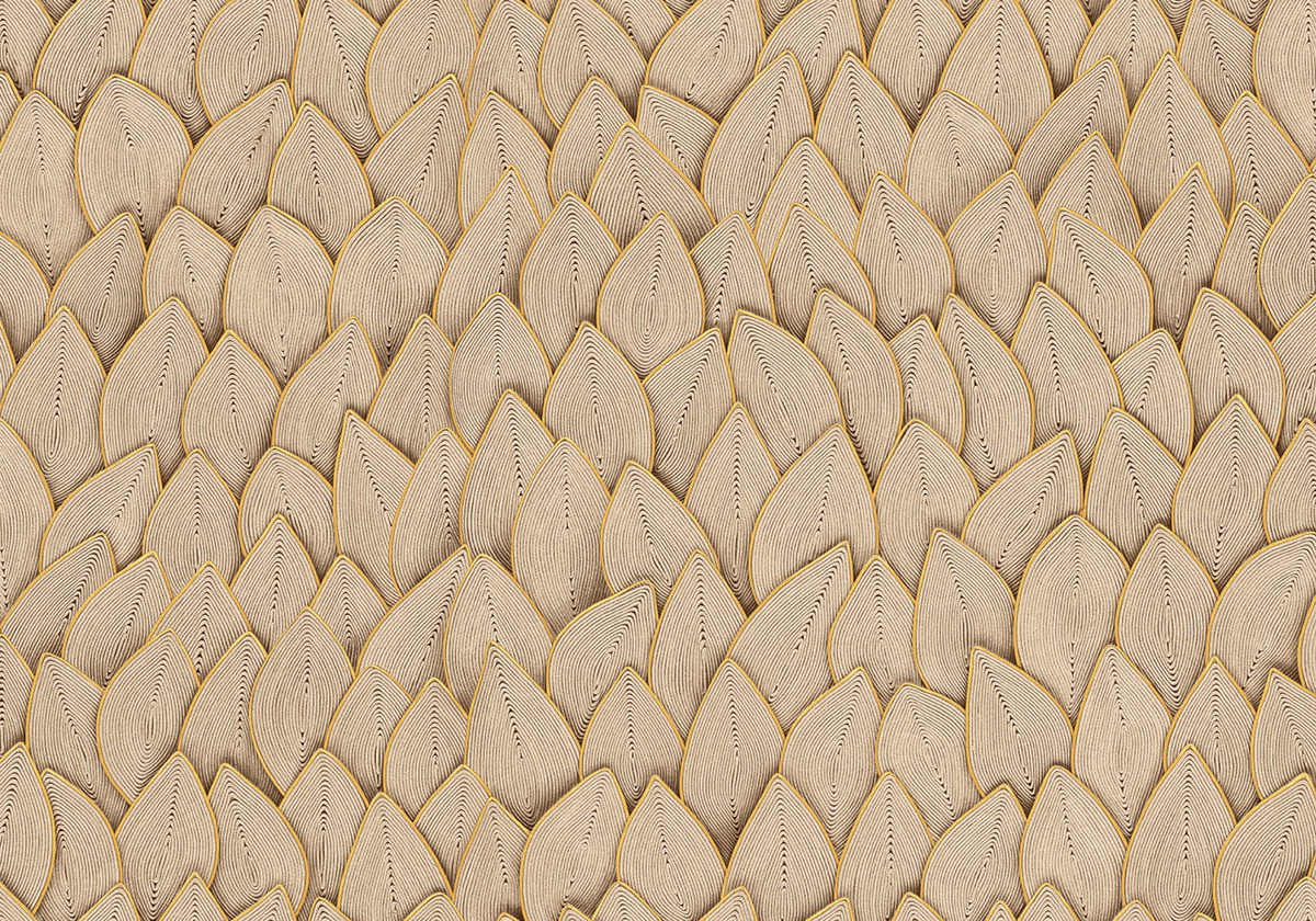 Élitis Tapete Jonchée VP 993 10 in Beige mit floralem Botanical-Design aus Vinyl - Bild 1