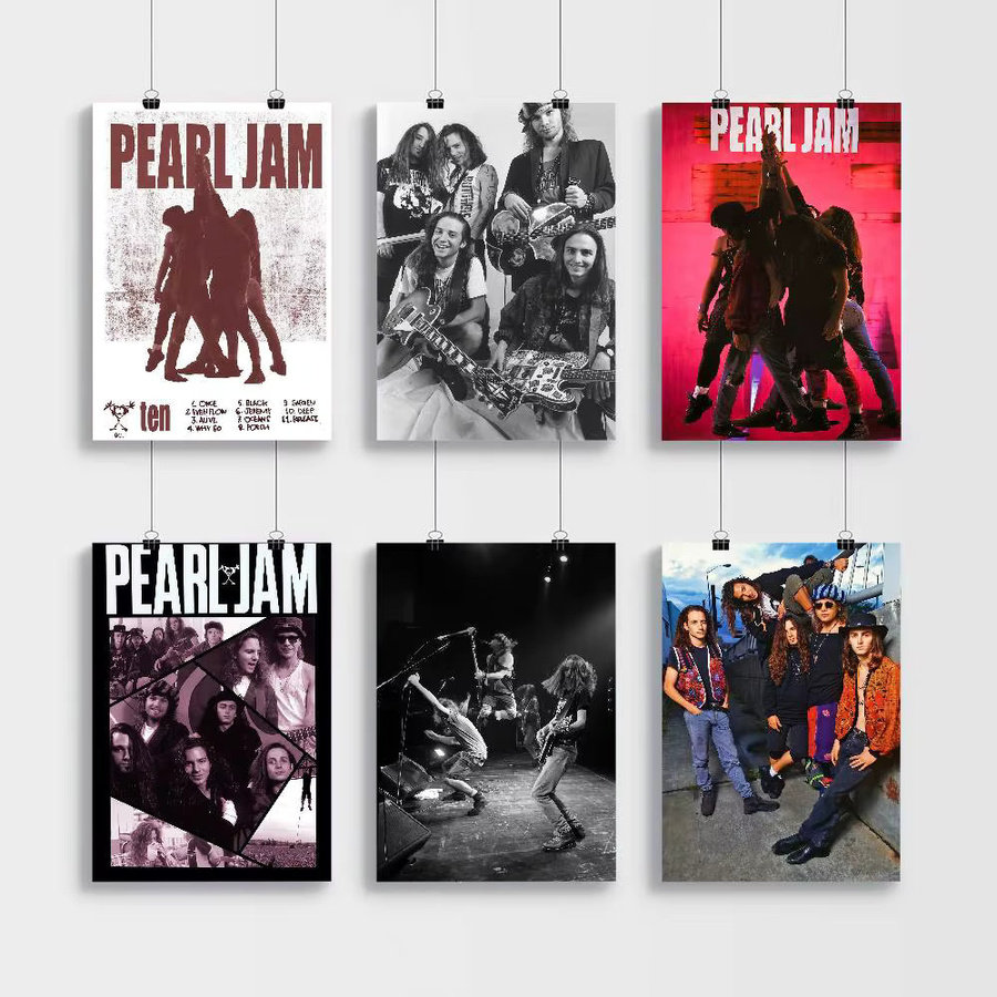 Moetch Banda Pearl Jam Ten Vintage Poster Wandkunst aus weißem Kraftpapier - Bild 3