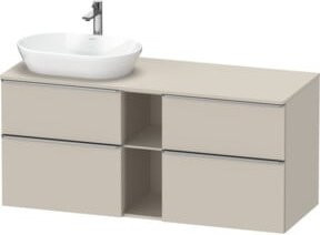 Duravit Waschtischunterschrank D-Neo in Beige Matt mit 2 Schubladen und 2 Auszügen, Breite: 140 cm, Tiefe: 55 cm, Höhe: 55 cm - Bild 1