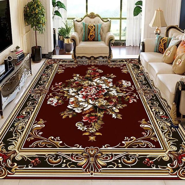 Karpetti Teppich mit europäischem Retro-Floral-Design, rutschfest und waschbar, Mehrfarbig, B/T: 80 x 120 cm oder 200 x 300 cm - Bild 1