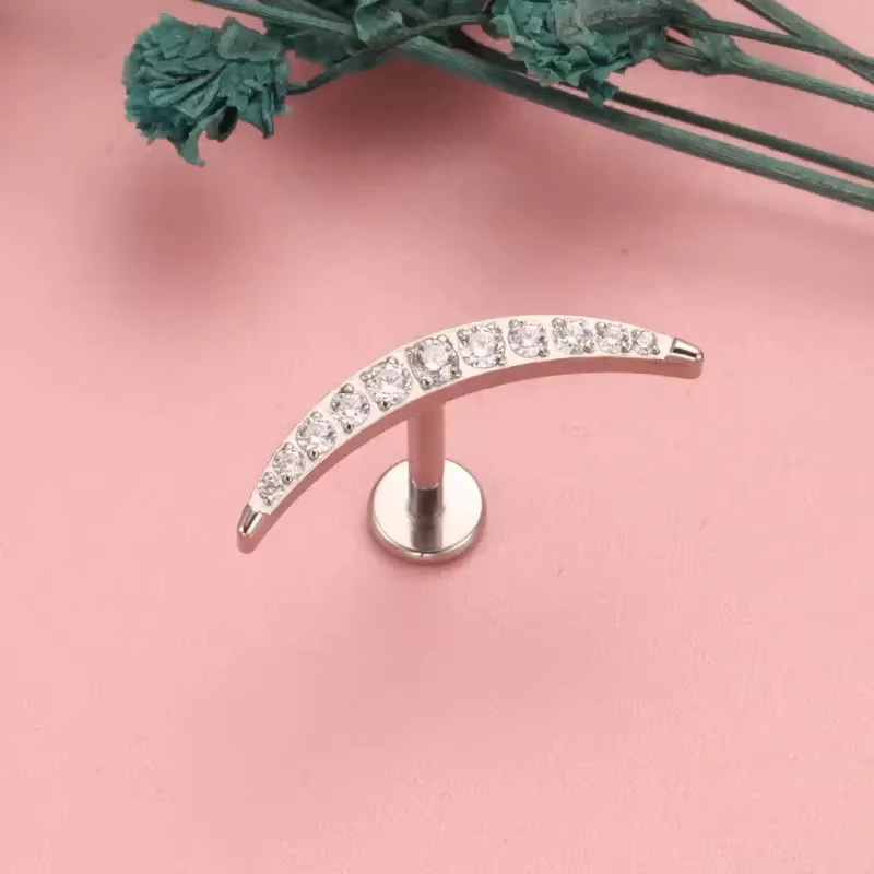 ZOORBODY JEWELRY Labret Piercing, Titan, Silber, Unisex - Bild 2