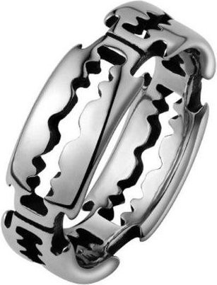 Juno Ring, Edelstahl, Schwarz, Vintage, Damen - Bild 1