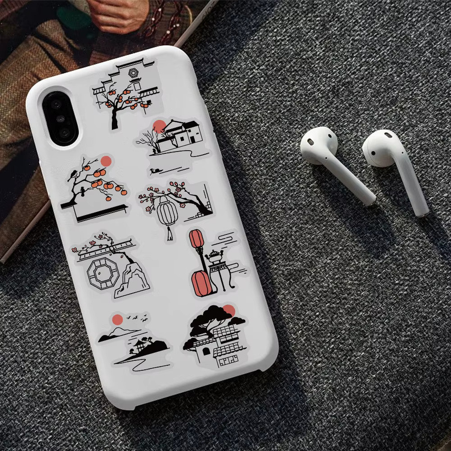 50 Stück Transparent PET Aufkleber im Alten Stil Silhouette für DIY Dekoration von Telefon, Sammelalbum und Gepäck - Bild 3