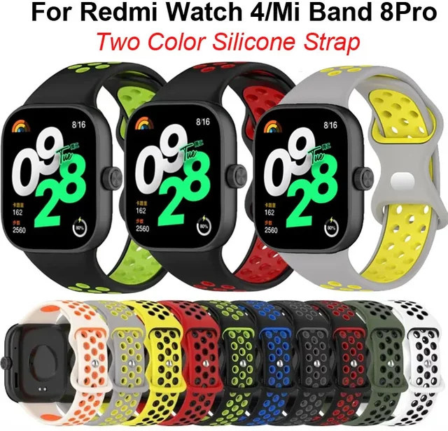 Xiaomi Uhrenarmband Silikon, Schwarz, Unisex, Redmi Watch 4-5, Xiaomi Mi Band 8-9 Pro - Bild 1
