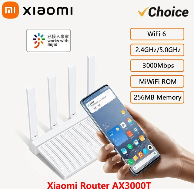 Xiaomi AX3000T Wi-Fi 6 Router mit NFC-Verbindung in Weiß - Bild 1