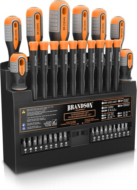 Brandson Schraubendreher Set 36-teilig aus Chrom Vanadium mit magnetischen Bits und Bithalter in Multicolor - Bild 1