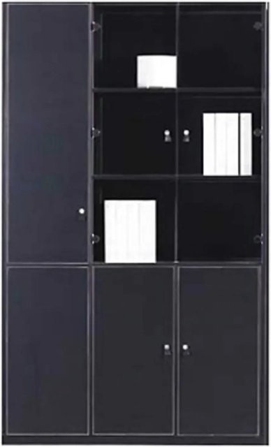 Jet-Line Aktenschrank Prato in Schwarz mit Kunstleder Bezug, H x B x T: 200 x 120 x 40 cm - Bild 1