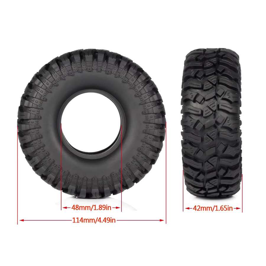 MALOM RC Radreifen, 1,9 Zoll Gummireifen, Schwarz - Bild 2