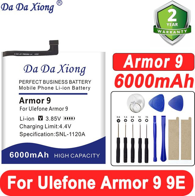 Ulefone Ersatzakku für Armor 9 und Armor 9E mit 6000 mAh in Schwarz - Bild 1