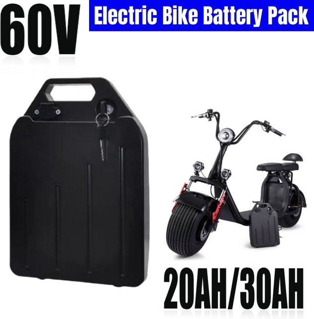 Aimjin Lithium-Ionen-Akku 60 V 20 Ah/30 Ah für Harley Citycoco Motorrad, Schwarz - Bild 1