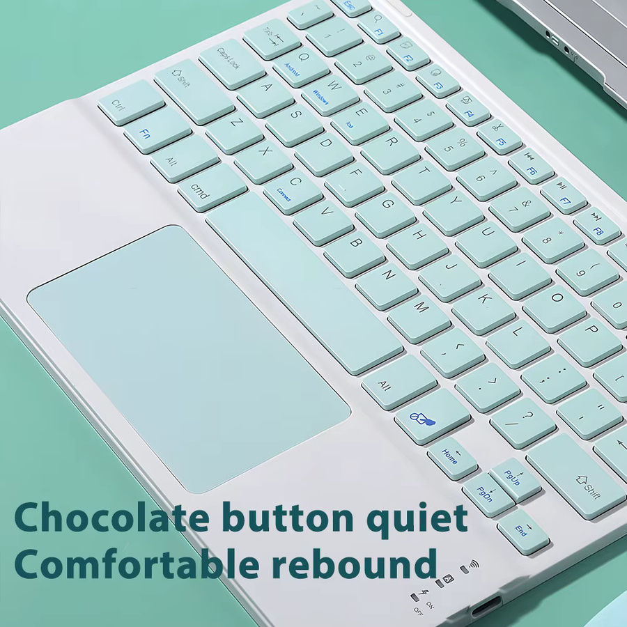 CASEPOKE Kabellose Bluetooth-Tastatur mit Touchpad in Weiß für iPad, iPhone, Samsung und Xiaomi - Bild 2