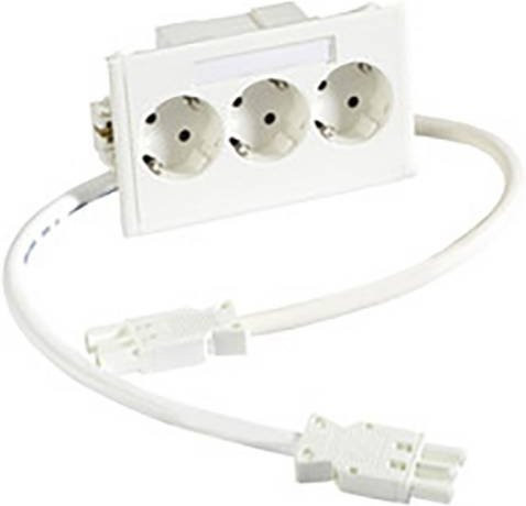 Schneider Electric 5940201 Einbaudose mit 3-fach Steckdose in Weiß - Bild 1