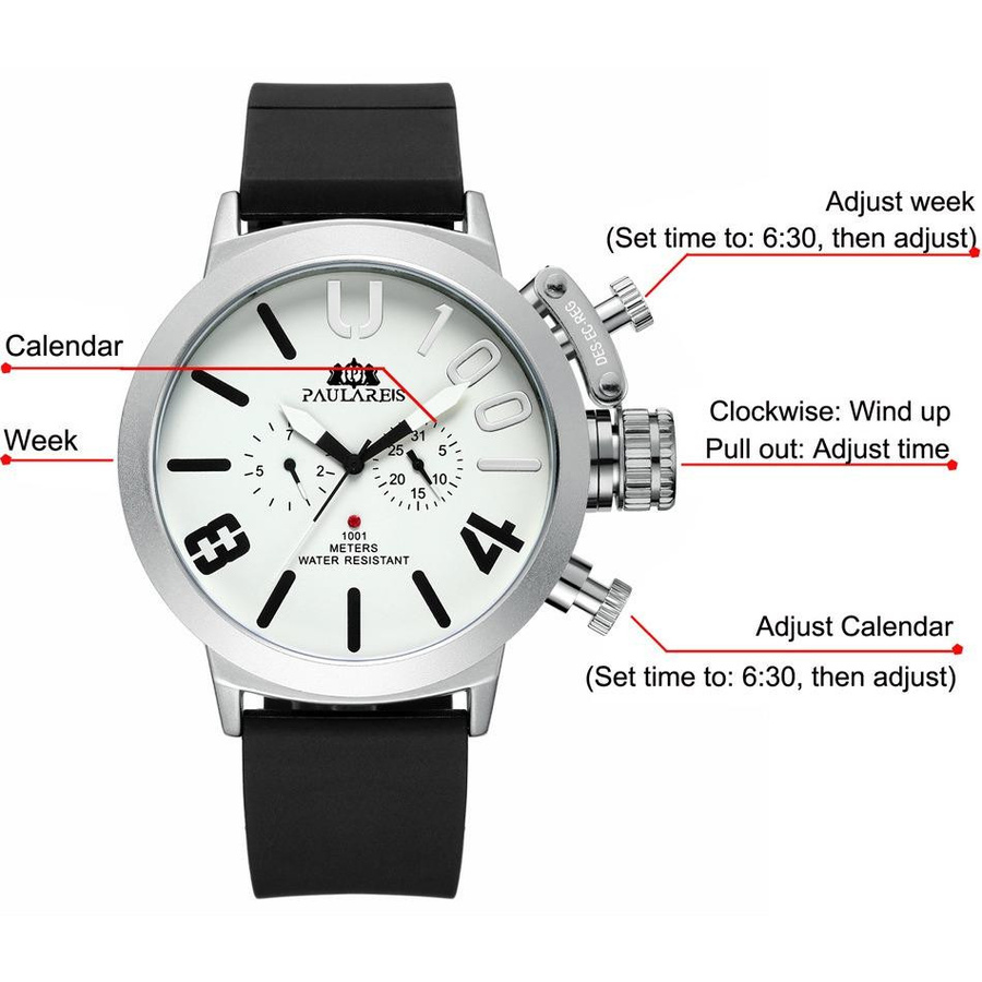 PAULAREIS Armbanduhr Automatik, Edelstahl, Kautschuk, Herren - Bild 2