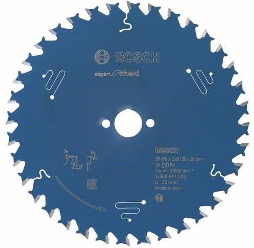Bosch Expert for Wood Kreissägeblatt mit Carbide-Spitzen, Blau, Durchmesser: 180 mm, Bohrung: 20 mm, Zähneanzahl: 36 - Bild 1
