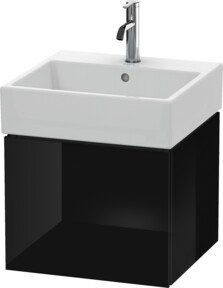 Duravit L-Cube Waschtischunterschrank in Schwarz Hochglanz, wandhängend, B/T/H: 48,4 x 39,4 x 45,9 cm - Bild 1
