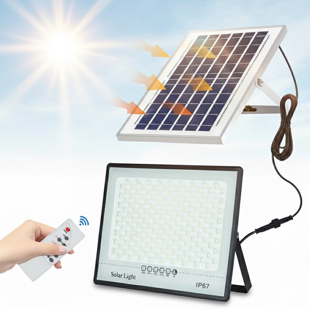 Swiatla LED Solar-Gartenleuchten für den Außenbereich, wasserdichter IP67 Reflektorstrahler in Schwarz, moderne Wandbeleuchtung für den Garten - Bild 1