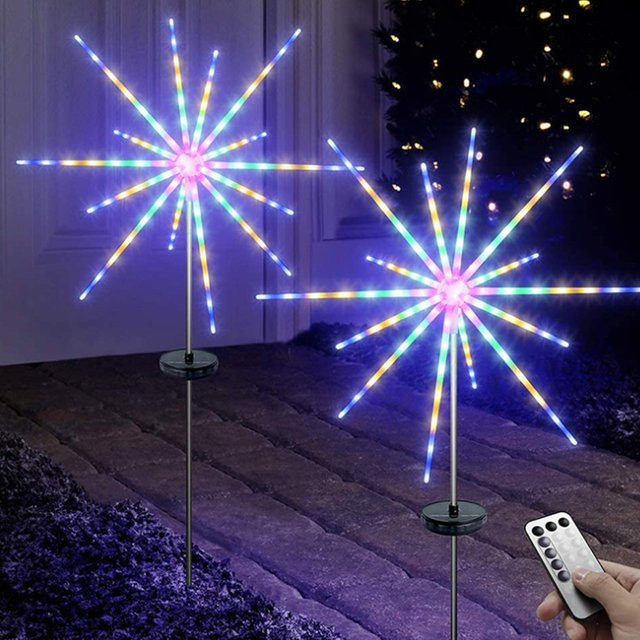 Lyfs Solar LED Feuerwerk-Gartenleuchte in Schwarz mit Multicolour RGB Effekt für Außenbereiche und Weihnachtsdekoration - Bild 1