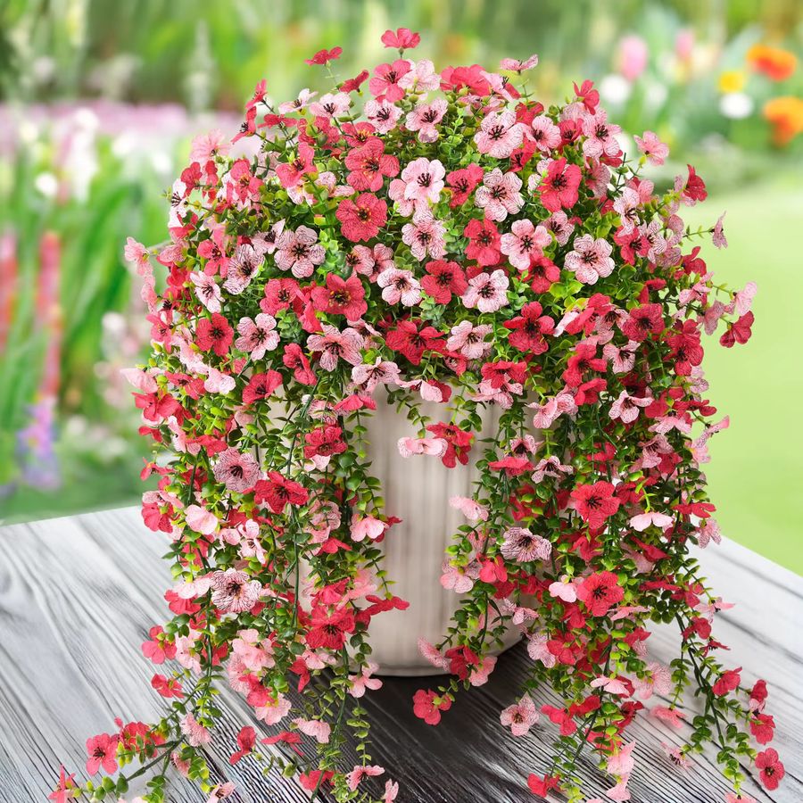 MUFU Künstliche Gänseblümchen Hängende Ranken in Rosa aus Kunststoff für Hochzeit und Wanddekoration - Bild 2