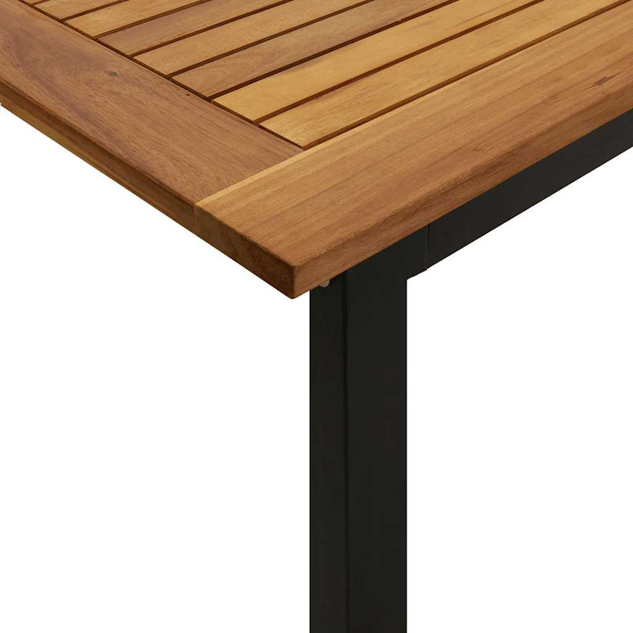 vidaXL Gartentisch aus Massivholz Akazie in Braun mit U-Form Beinen im industriellen Look, B/T/H: 200 x 90 x 75 cm - Bild 3