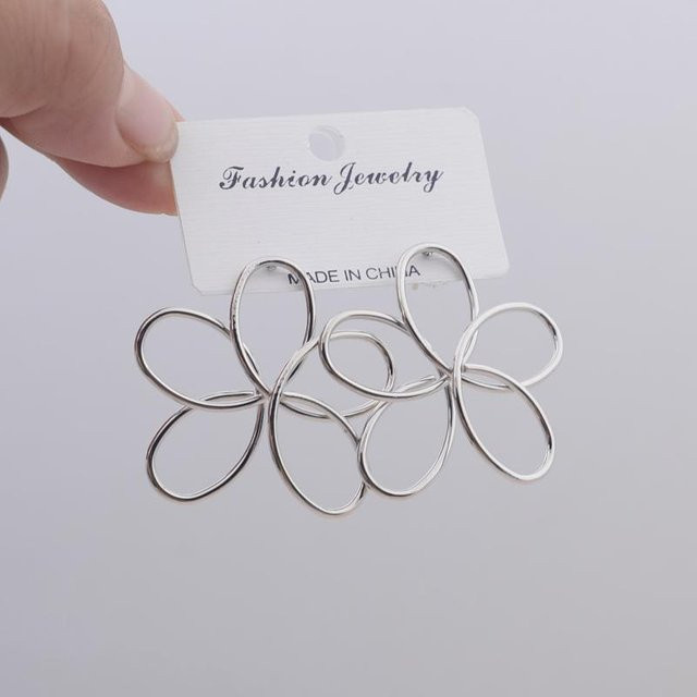 Hängeohrringe Blumen-Design, Silber, Messing, Damen - Bild 1