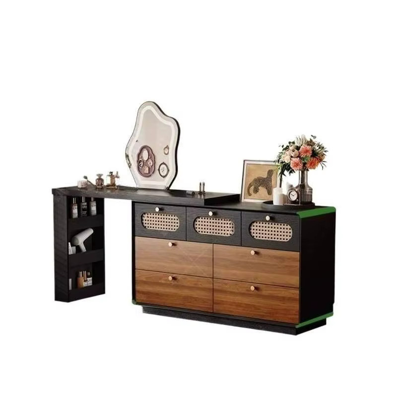 ZHIO Schminktisch in Schwarz und Naturbraun, moderner Aufbewahrungsschminktisch für dein Schlafzimmer - Bild 3