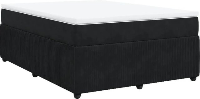 vidaXL Boxspringbett Hybrid mit Matratze und Taschenfederkern, Schwarz, B/T: 160 x 200 cm - Bild 1