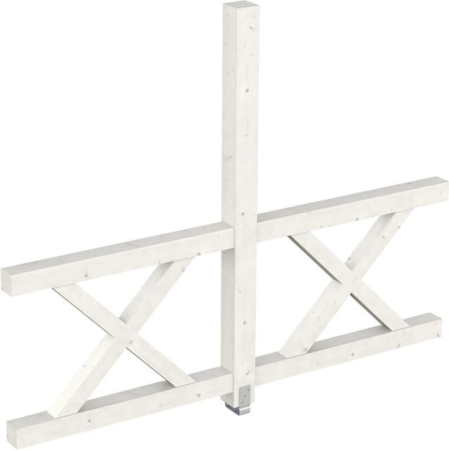 Skan Holz Seitenwand Andreaskreuz aus Fichte in Weiß, B: 78,5 cm, H: 210 cm - Bild 1
