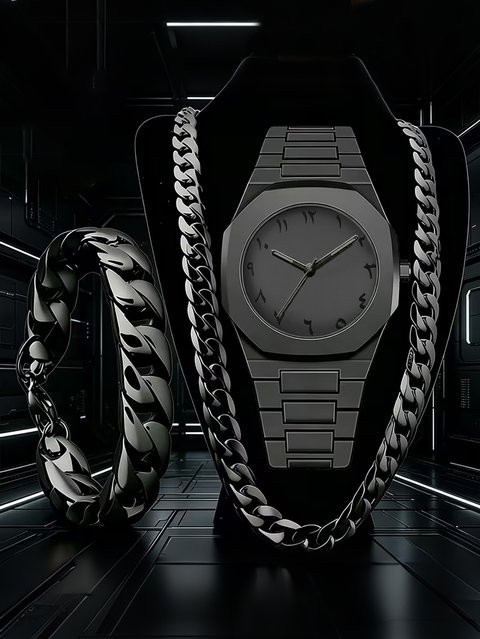 CMK Digitaluhr, Quarz, Edelstahl, Schwarz, Unisex - Bild 1