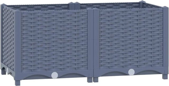 vidaXL Hochbeet aus Polypropylen in Grau, B/T/H: 80 x 40 x 38 cm - Bild 1