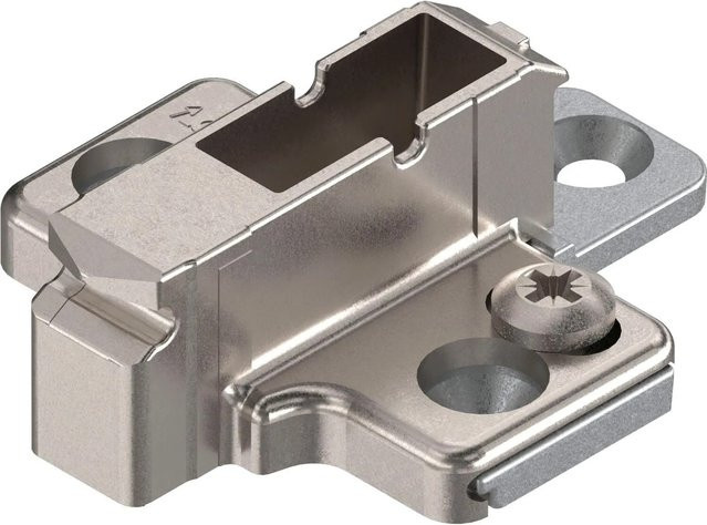Blum Kreuzmontageplatte Clip in Zink mit Schrauben und 9 mm Distanz, Farbe Silber - Bild 1