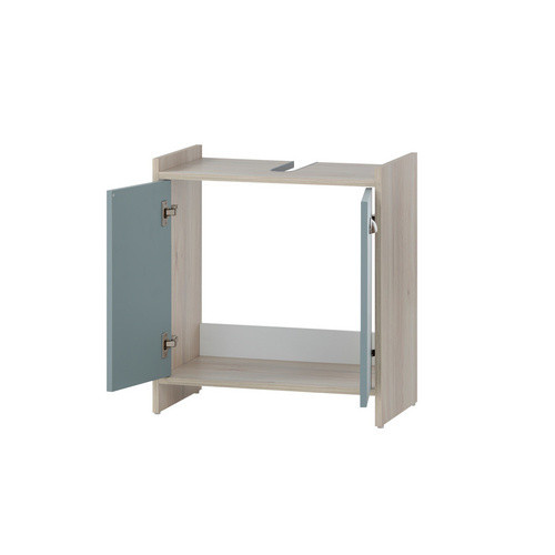 Schildmeyer Waschbeckenunterschrank Lindholm in Sandeiche und Taubenblau, B/H/T: 57 x 62,4 x 33 cm - Bild 2
