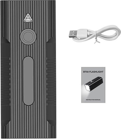 TOMTOP JMS Outdoor-Notfall-Taschenlampe und tragbares Fahrradlicht, USB-wiederaufladbar, wasserdicht, Schwarz