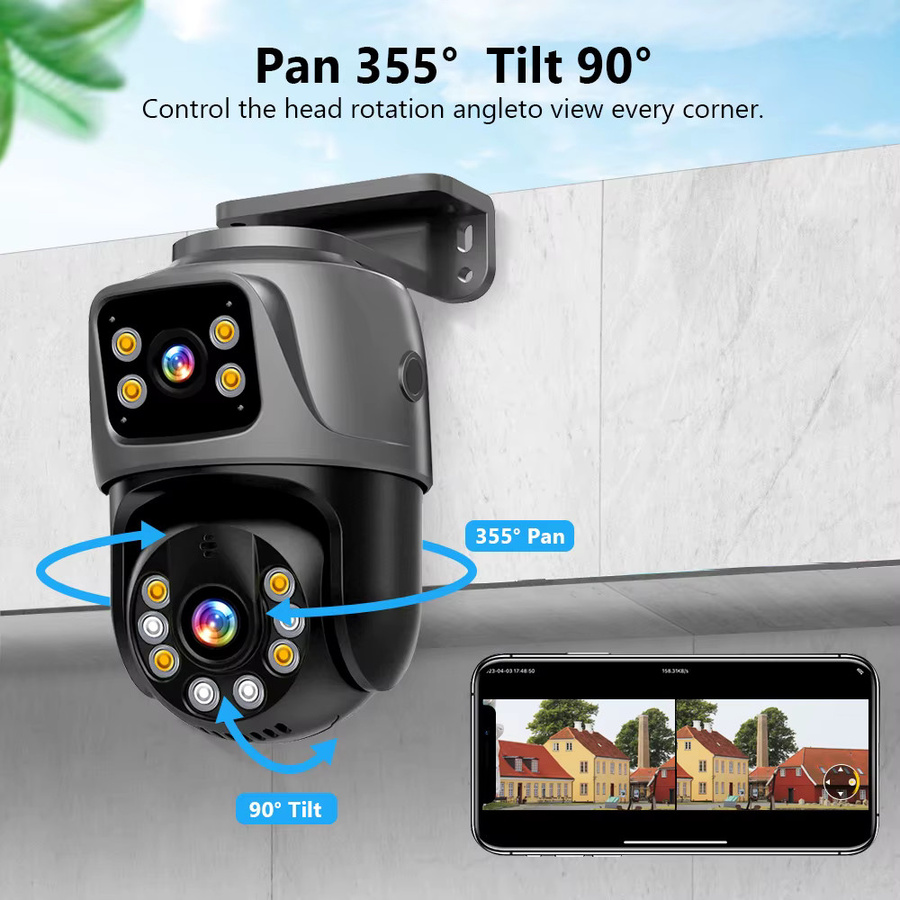 MvpSecam Dual Lens IP Kamera 8MP mit Dual-Bildschirm, PoE und WLAN, ICSEE Smart HD Video Überwachung, Outdoor IP66 wasserdicht - Bild 5