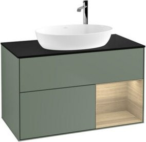 V&B Waschtischunterschrank Finion 100 in Eiche mit lackierter Oberfläche, Breite: 100 cm, Tiefe: 50,1 cm, Höhe: 50,1 cm - Bild 1