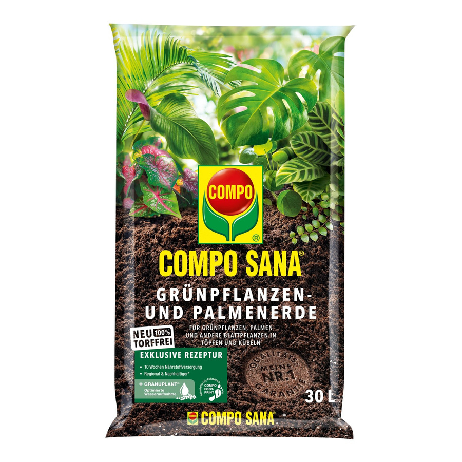 Compo Sana torffreie Grünpflanzen- und Palmenerde mit Bimsstein, 30 kg - Bild 2