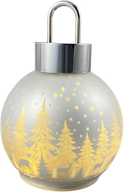 Concord Weihnachtskugel Wild in Silber und Weiß mit abstraktem Design - Bild 1