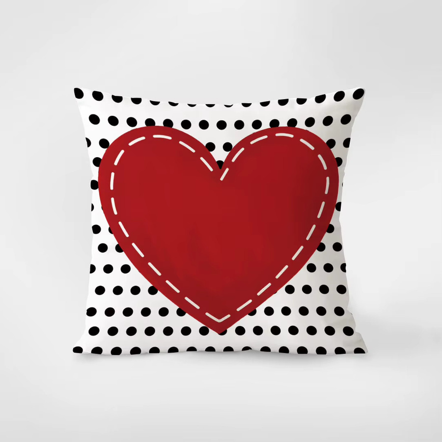 VIKAMA Herzförmiger Kissenbezug für Valentinstag, quadratischer Sofakissenbezug für Schlafzimmer und Heimdekoration, B/T/H: 30 x 30 x 30 cm - Bild 2