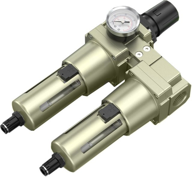 SteelShadow Pneumatischer Kompressor Luftfilter mit Druckregler, Manometer und Öl-Wasser-Abscheider zur Luftquellenbehandlung - Bild 1