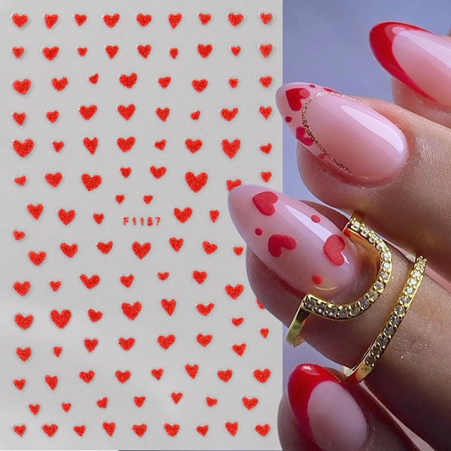 Full Beauty Nagelaufkleber Herz, Rosa, Glänzend, Unisex - Bild 1