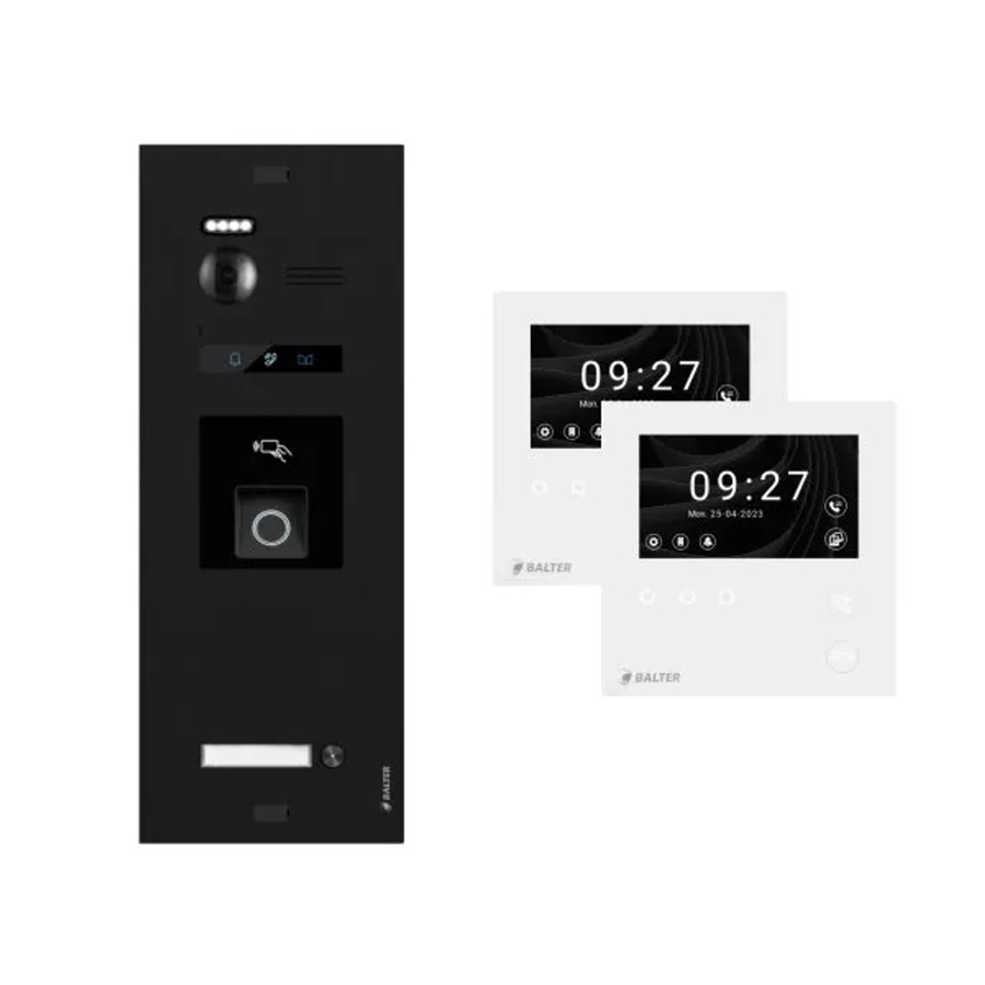 Balter Evo-HD-Mini Video Türsprechanlage Komplettset für 1-Familienhäuser mit Fingerprint und 2x 4,3 Zoll WiFi Monitor in Schwarz - Bild 2